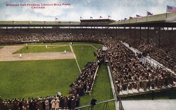 'Opening Day Federal League Ball Park, Chicago', Illinois, USA, 1915. Artist: Unknown