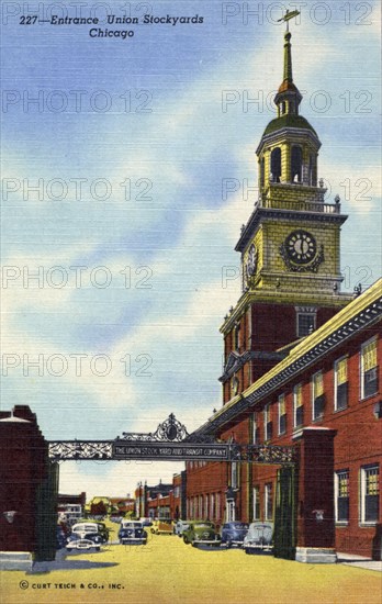 Entrance to Union Stockyards, Chicago, Illinois, USA, 1950. Artist: Unknown