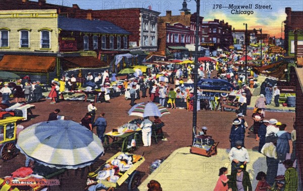 Maxwell Street market, Chicago, Illinois, USA, 1941. Artist: Unknown