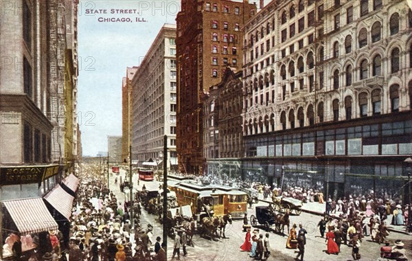 State Street, Chicago, Illinois, USA, 1910. Artist: Unknown