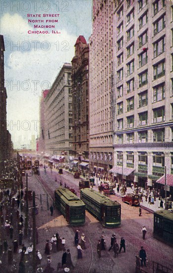 State Street looking north from Madison Street, Chicago, Illinois, USA, 1921. Artist: Unknown