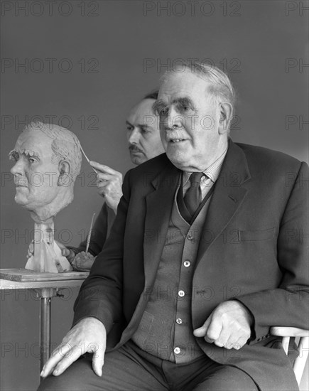 Alderman M Crichton posing for a sculpture, Swinton, South Yorkshire, April 1959. Artist: Michael Walters