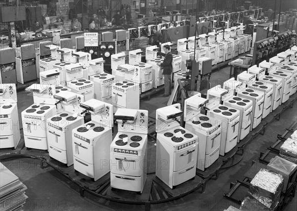 Quality checking cookers at the GEC plant, Swinton, South Yorkshire, 1960. Artist: Michael Walters