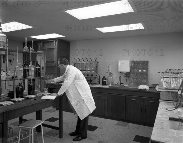 Laboratory facility at Spillers Animal Foods, Gainsborough, Lincolnshire, 1960.  Artist: Michael Walters