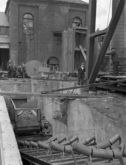 Newly installed conveyor sytem at Hickleton Main pit, Thurnscoe, South Yorkshire, 1961. Artist: Michael Walters