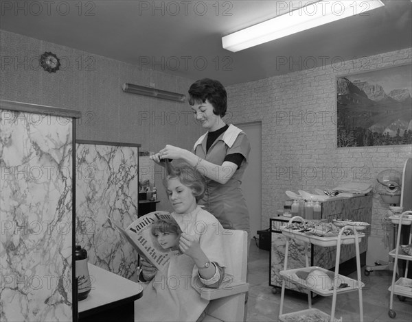 Hairdressing salon, Armthorpe, near Doncaster, South Yorkshire, 1964.  Artist: Michael Walters