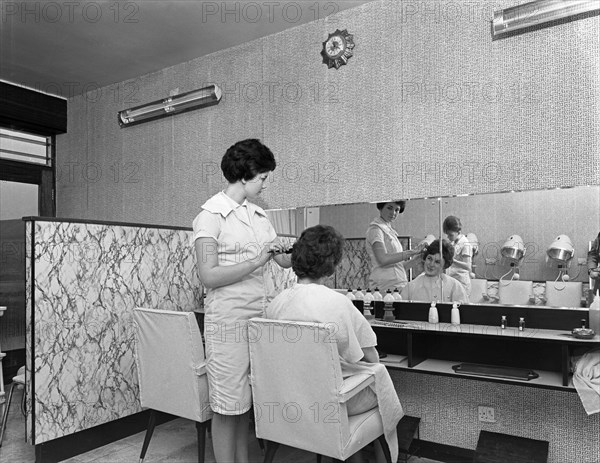 Hairdressers' salon, Armthorpe, near Doncaster, South Yorkshire, 1961.  Artist: Michael Walters