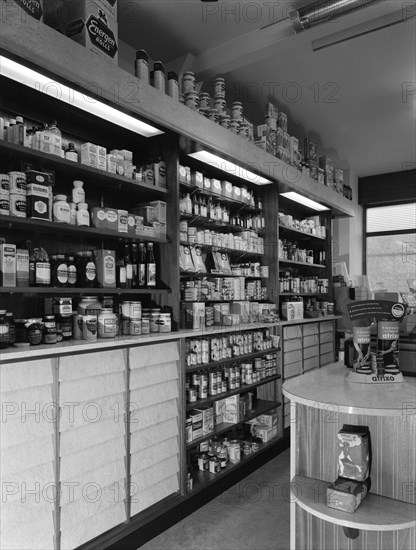 Chemist's shop interior, Armthorpe, near Doncaster, South Yorkshire, 1961. Artist: Michael Walters