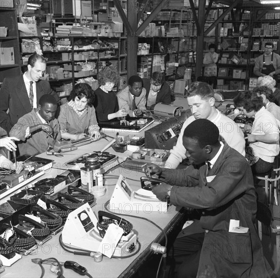 West Indian workers at the GEC, Swinton, South Yorkshire, 1962.  Creator: Michael Walters.