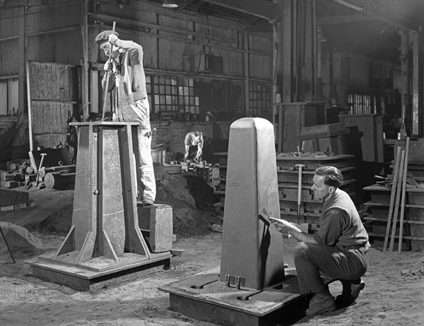 Two stages of moulding a steel casting, Rotherham, South Yorkshire, 1963. Artist: Michael Walters