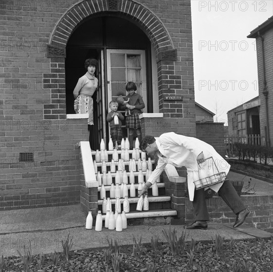 60 pints of milk, advertisment for the Barnsley Co-op, Mexborough, South Yorkshire, 1964. Artist: Michael Walters