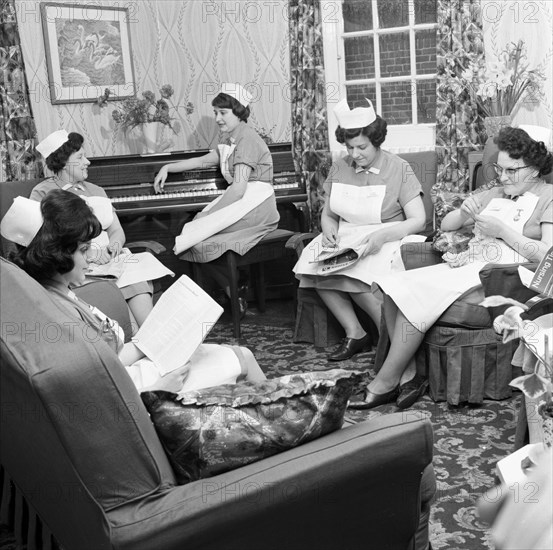 Nurses' rest room, Montague Hospital, Mexborough, South Yorkshire, 1968. Artist: Michael Walters