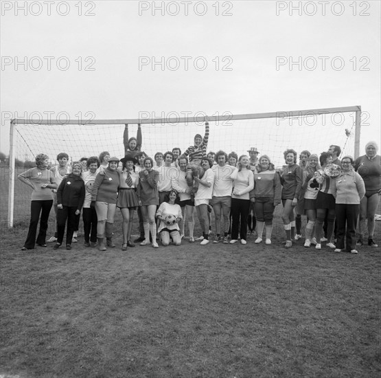 Men vs ladies football match, Doncaster, South Yorkshire, 1971.  Artist: Michael Walters