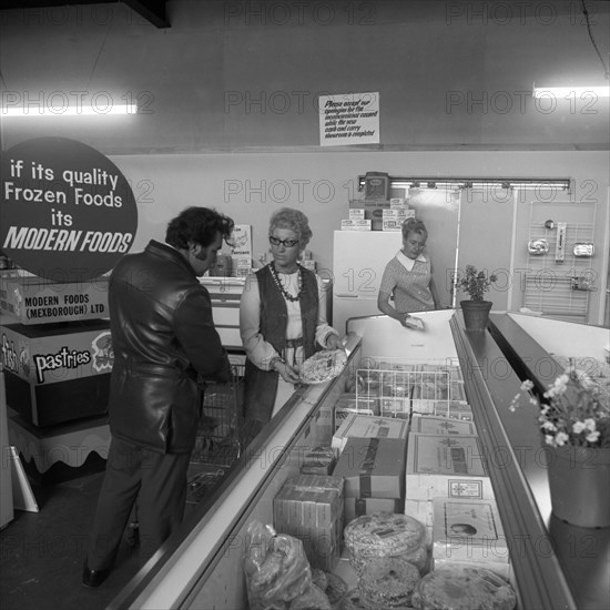 Frozen food shop, Mexborough, South Yorkshire, 1972. Artist: Michael Walters