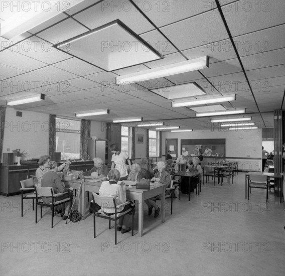 Tea room, Montague Hospital, Mexborough, South Yorkshire, 1977. Artist: Michael Walters