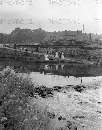 Ferry boat wedding party, Mexborough, South Yorkshire, 1960. Artist: Michael Walters