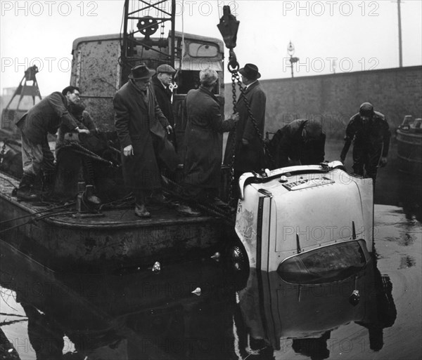 Sunbeam Rapier car accident, Kilnhurst, South Yorkshire, 1964.  Artist: Michael Walters