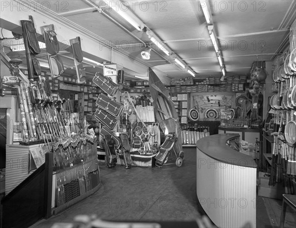 Sugg's sports shop interior, Sheffield, South Yorkshire, 1961.  Artist: Michael Walters