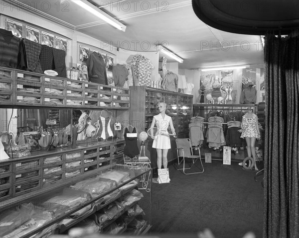 Sports shop interior, Sheffield, South Yorkshire, 1961.  Artist: Michael Walters