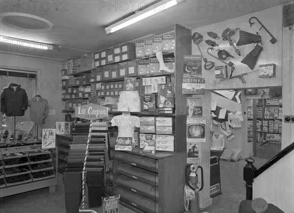 Sports shop interior, Sheffield, South Yorkshire, 1961. Artist: Michael Walters