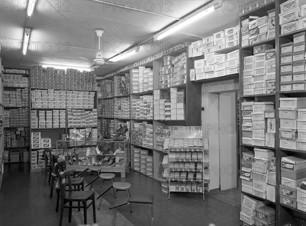 Sports shop interior, Sheffield, South Yorkshire, 1961.  Artist: Michael Walters