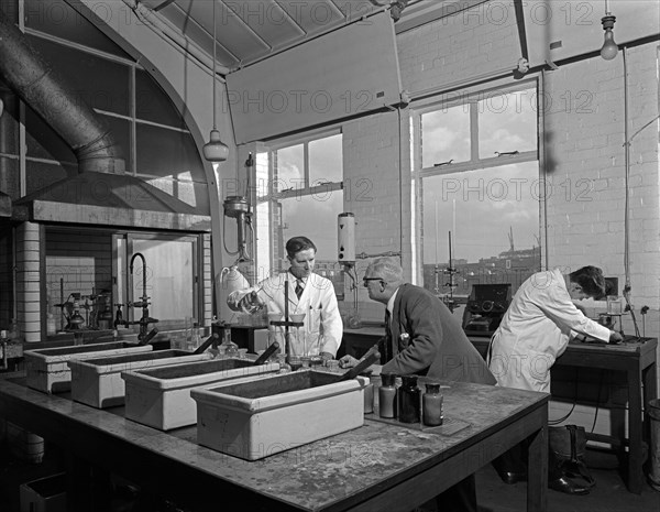 Laboratory, Edgar Allen Steel foundry, Sheffield, South Yorkshire, 1962. Artist: Michael Walters