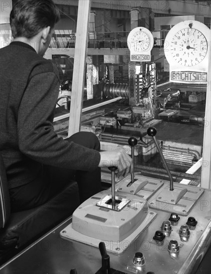 Control cabin at Brightside Foundry, Sheffield, South Yorkshire, 1963. Artist: Michael Walters