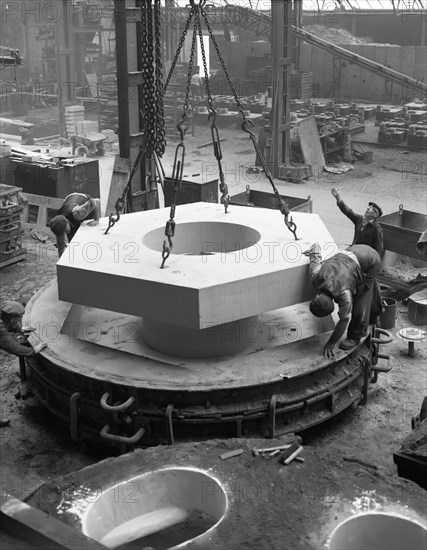 Pattern for a giant magnet casting, Edgar Allen's steel foundry, Sheffield, South Yorkshire, 1963. Artist: Michael Walters