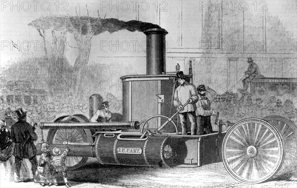 Steam fire engine, New York, USA, 1858. Artist: Unknown