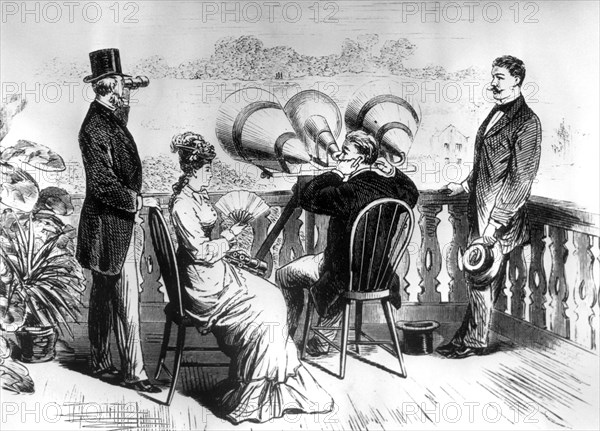 Keeping  in touch with Edison's aerophone, c1878. Artist: Unknown