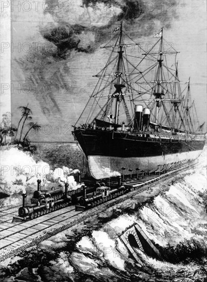 JB Eads' Inter Oceanic Ship Railway, 1884. Artist: Unknown