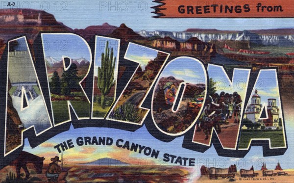'Greetings from Arizona, the Grand Canyon State', 1944. Artist: Unknown