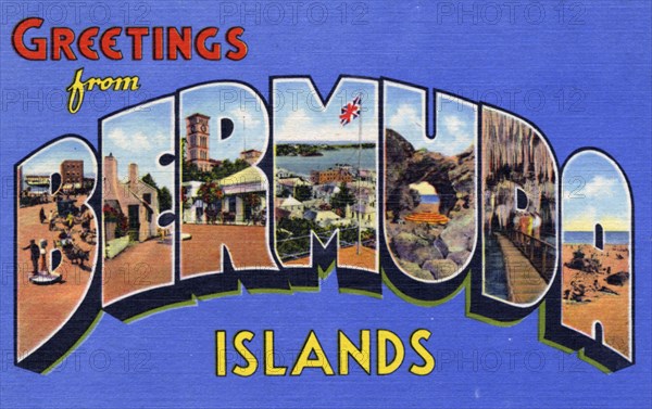 'Greetings from Bermuda', postcard, 1935. Artist: Unknown