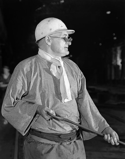 Steel worker, Park Gate steelworks, Rotherham, South Yorkshire, 1964. Artist: Michael Walters