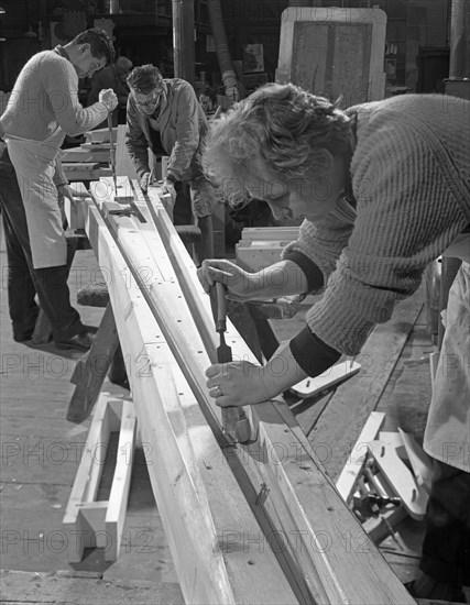 Pattern making for a rail junction, Stanley Works, Sheffield, South Yorkshire, 1964. Artist: Michael Walters