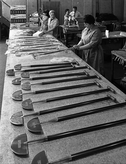 Packing turf cutters, Everlast Garden Tools, Sheffield, South Yorkshire, 1965. Artist: Michael Walters