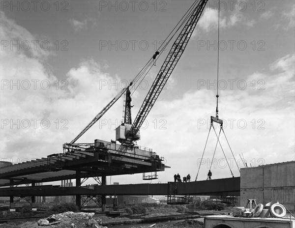 Tinsley Viaduct under construction, Meadowhall, near Sheffield, South Yorkshire, 1967. Artist: Michael Walters