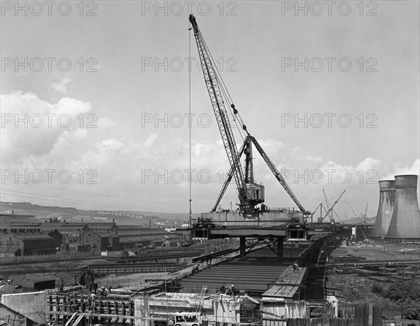 Tinsley Viaduct under construction, Meadowhall, near Sheffield, South Yorkshire, 1967. Artist: Michael Walters