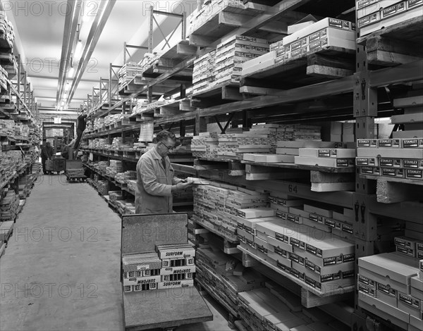 Distribution warehouse, Stanley Tools, Sheffield, South Yorkshire, 1967. Artist: Michael Walters