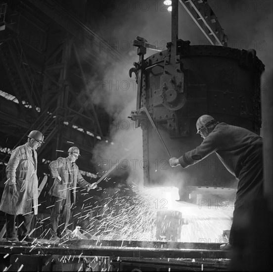 Pouring a two ton casting, Osborn Hadfields Steel Founders, Sheffield, South Yorkshire, 1968. Artist: Michael Walters