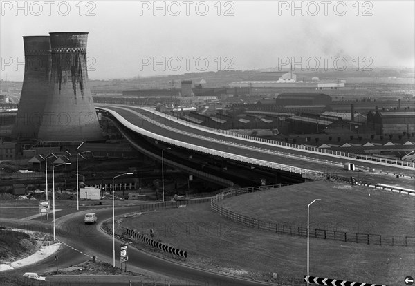 Tinsley Viaduct on the M1 after completion, Sheffield, South Yorkshire, 1968.  Artist: Michael Walters