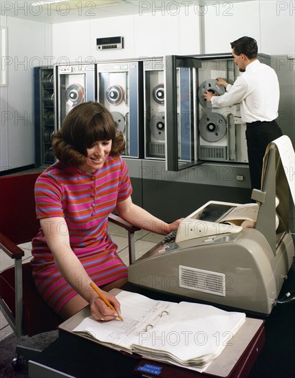 Computer room, Huntsman House, Tetley's brewers headquarters, Leeds, West Yorkshire, 1968. Artist: Michael Walters