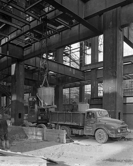 Austin lorry on a construction site, Leeds, West Yorkshire, 1959. Artist: Michael Walters