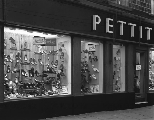 Wearra shoes, shop window display, Mexborough, South Yorkshire, 1960. Artist: Michael Walters