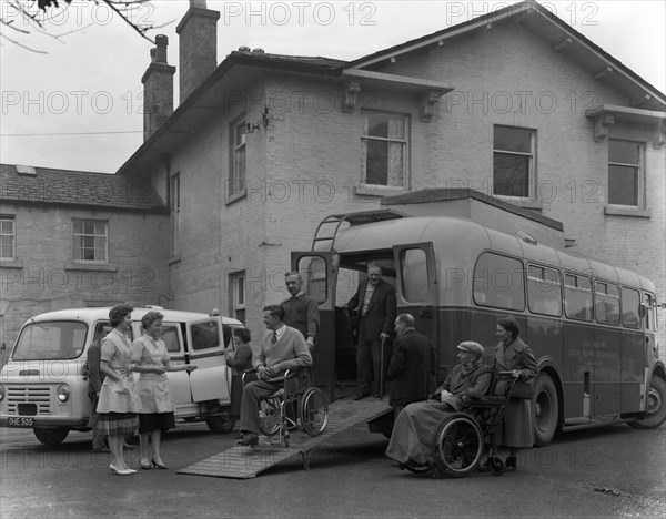 Paraplegic bus, Pontefract, West Yorkshire, 1960. Artist: Michael Walters