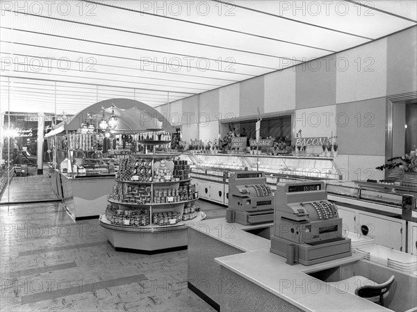 New Co-op central butcher's department, Barnsley, South Yorkshire, 1957. Artist: Michael Walters