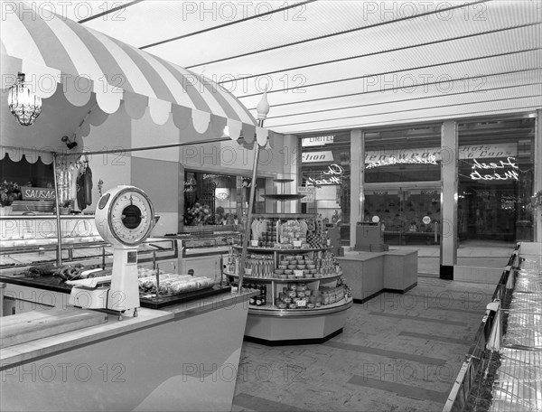 New Co-op central butcher's department, Barnsley, South Yorkshire, 1957. Artist: Michael Walters