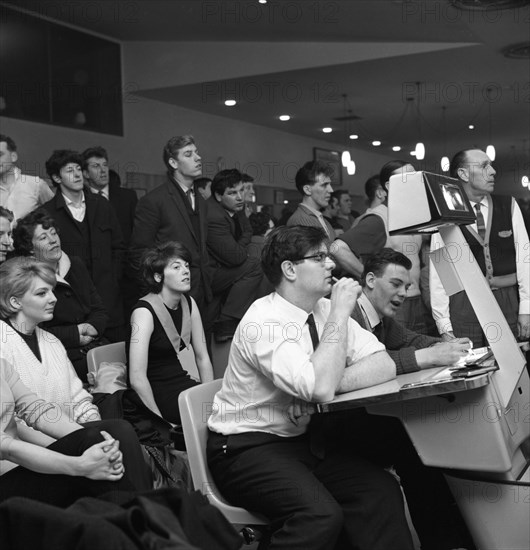 Steelworks social evening at a bowling alley, Sheffield, South Yorkshire, 1964. Artist: Michael Walters