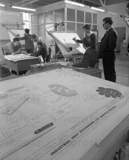 Drawing office scene, Edgar Allen's steel foundry, Sheffield, South Yorkshire, 1964. Artist: Michael Walters