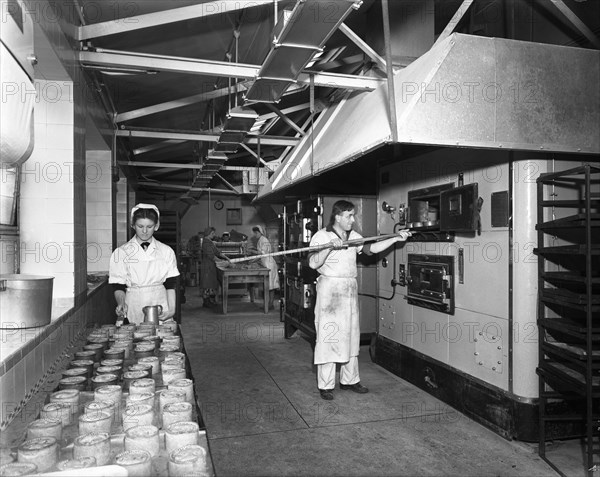 Pork pie production, Rawmarsh, South Yorkshire, 1955.  Artist: Michael Walters